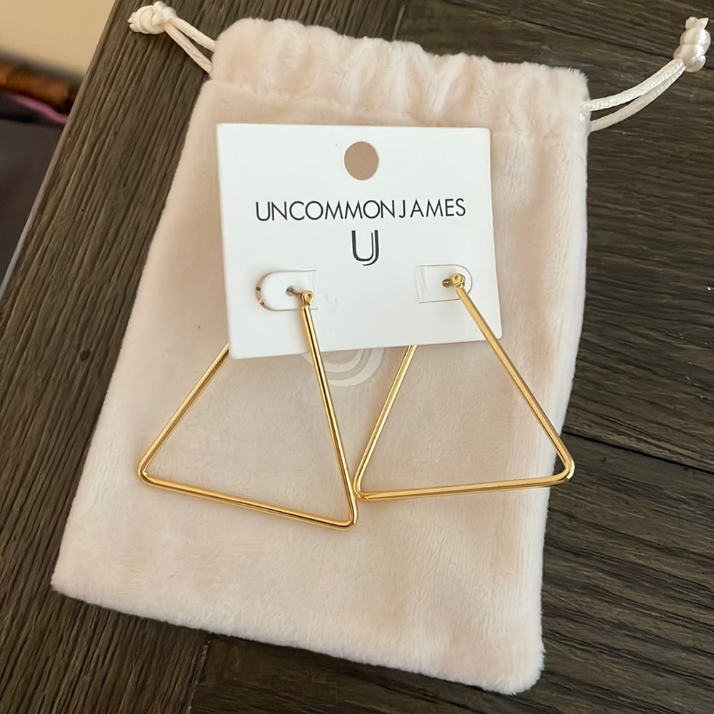 Uncommon James Gold Triangle Hoops